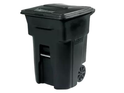black garbage bin