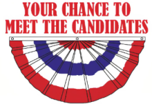 A banner that says 'Your chance to meet the candidates'